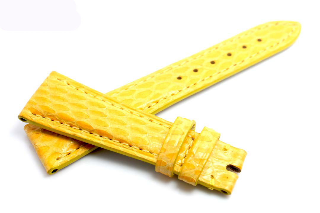 Yellow Python leather watchstrap